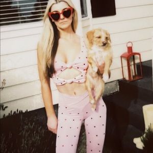 Beach Riot dotty legging in heart XS